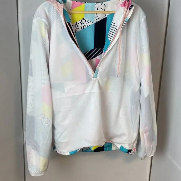 VTG Black Jack '99 USA 1/2 Zip Pullover Jacket Sz Medium Colorful Geometric - Picture 10 of 12